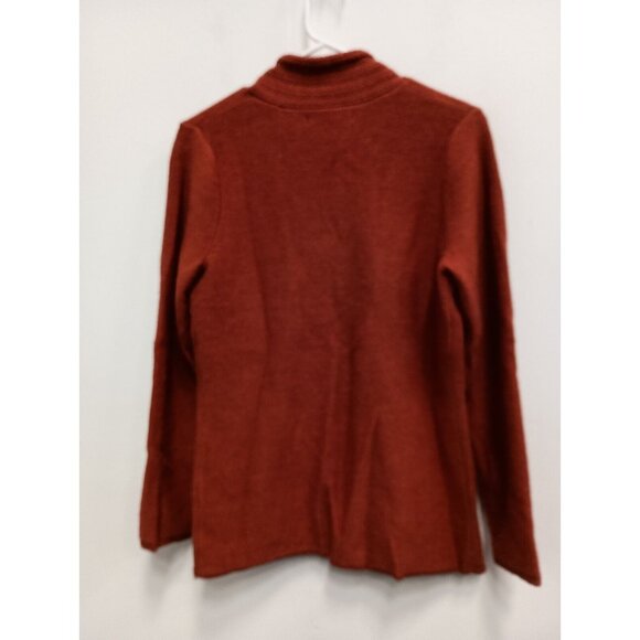 A. Gianetti Womens 100% Merino Wool Cardigan Medium Orange Belt Buckle Luxury - Picture 9 of 9